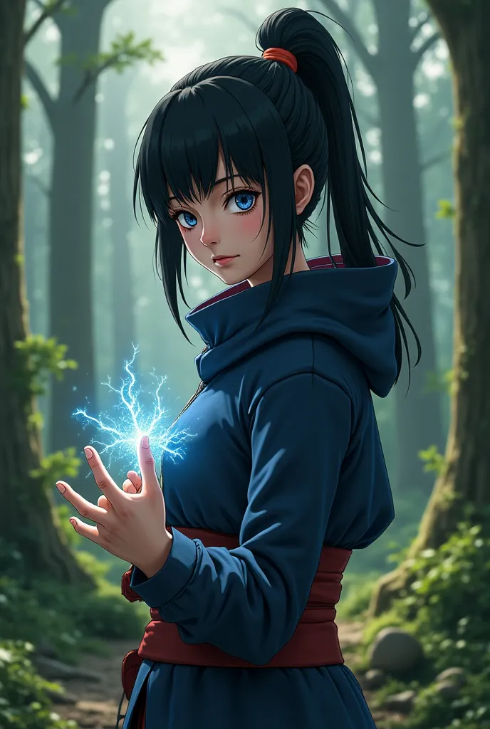 Make me the well-represented daughter of Hinata Hyuga and Sasuke Uchiha from ( naruto shippuden) 