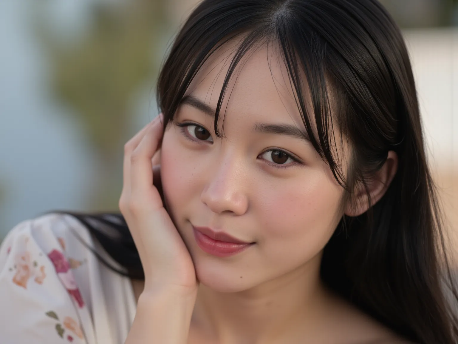 Ultra-detailed, hyper-realistic Korean idol skin, smooth and flawless texture, soft natural glow, subtle pores, delicate highlights and shadows, slight pink undertone, even complexion, perfect shading, ultra-high resolution, fine details in skin texture, h...