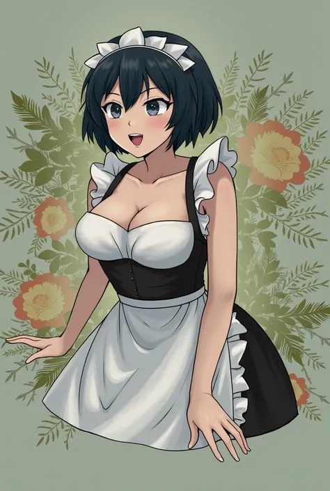 Breasts, Open Mouth, Maid Headdress, Quality, Short Hair, 