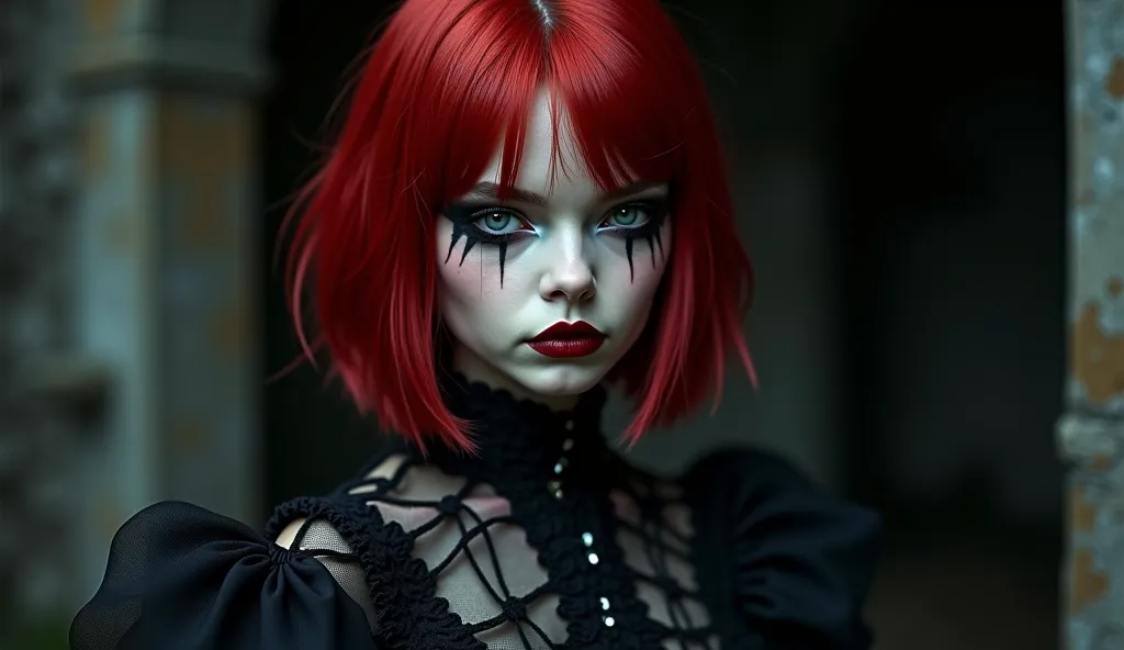 Creates a red haired goth 