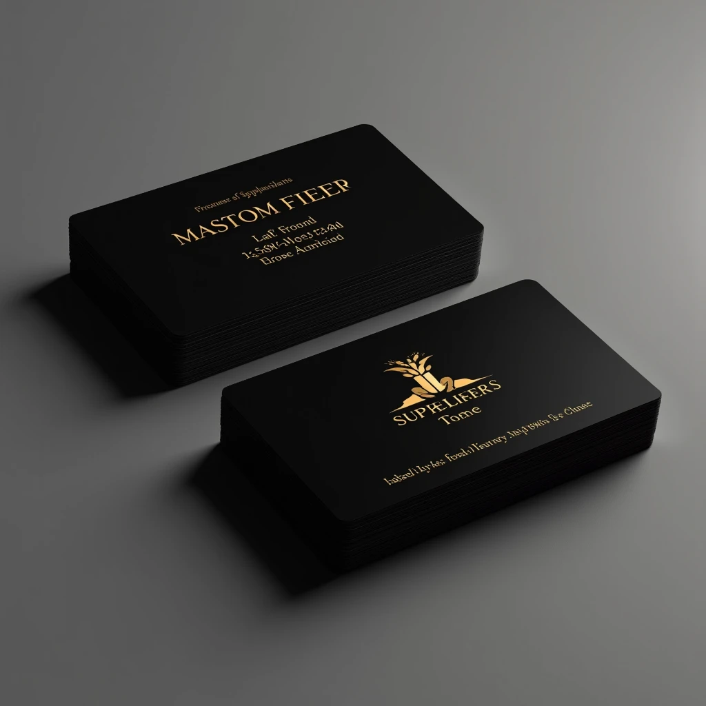 business card in black and gold color for a dietary supplement company