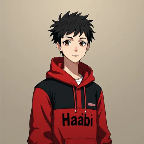 He was born with a short black hair and brown eyes. He wears red and black clothes with the word Habib Bouafia in the middle. His skin is white and has an anime style. In Algiers, the continent of Algiers is in the capital