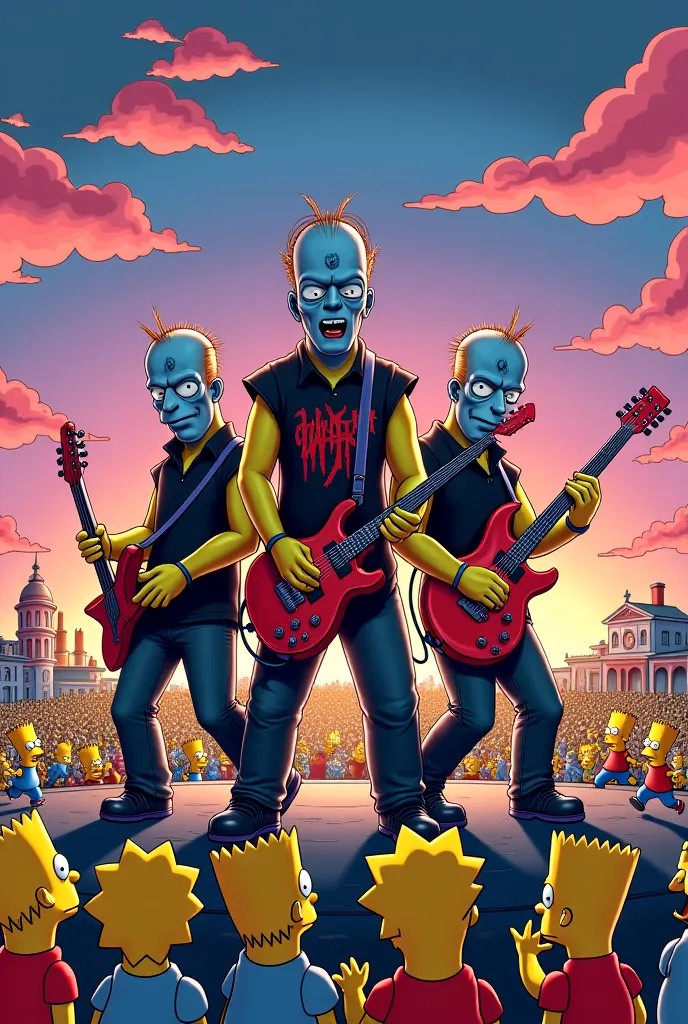 Band Slipknot doing a Simpsons style show