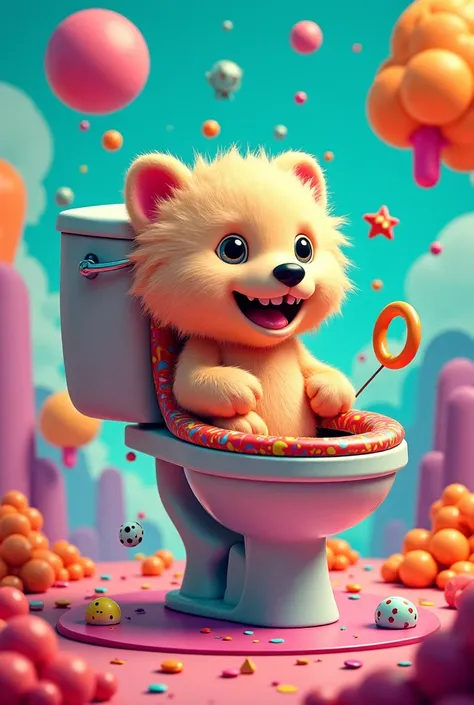 A skibidi toilet hitting a furry