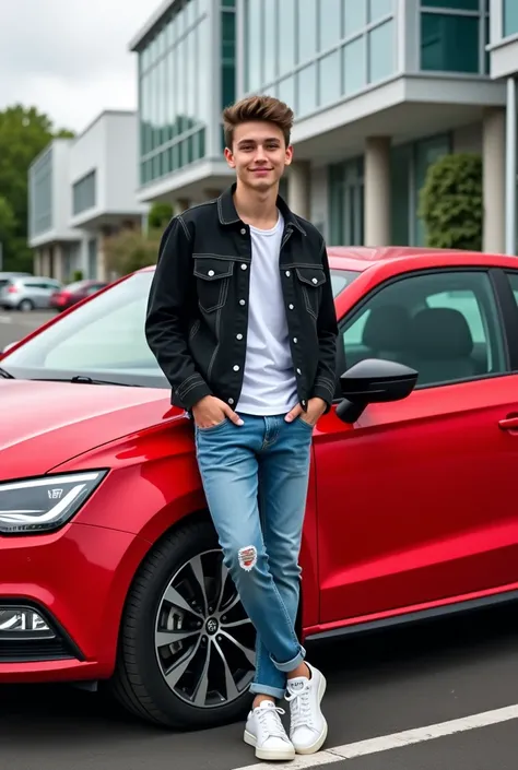 25-year-old boy with a red Seat Ibiza parked parking
