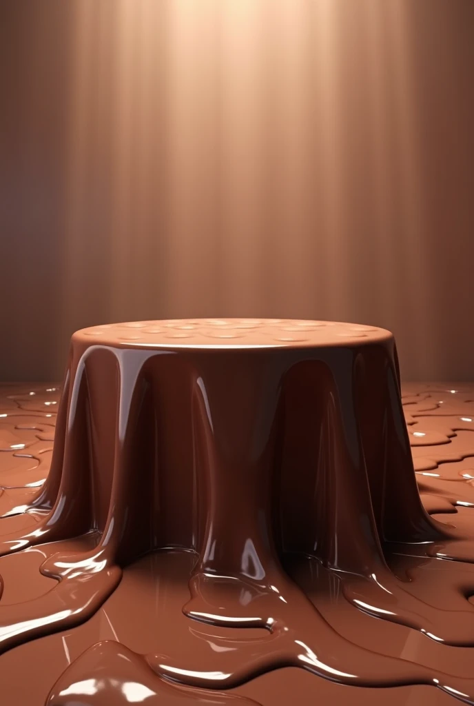 Create a screen as if you were watching a table covered in melted chocolate