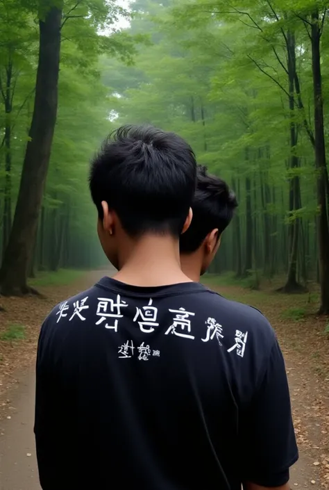 create a cover for a song called reborn to love with a forest background and a Korean couple with their backs turned, write the phrase on the back: "Reborn to love" title at the top of the image, also add hourglasses and things that refer to time and reinc...