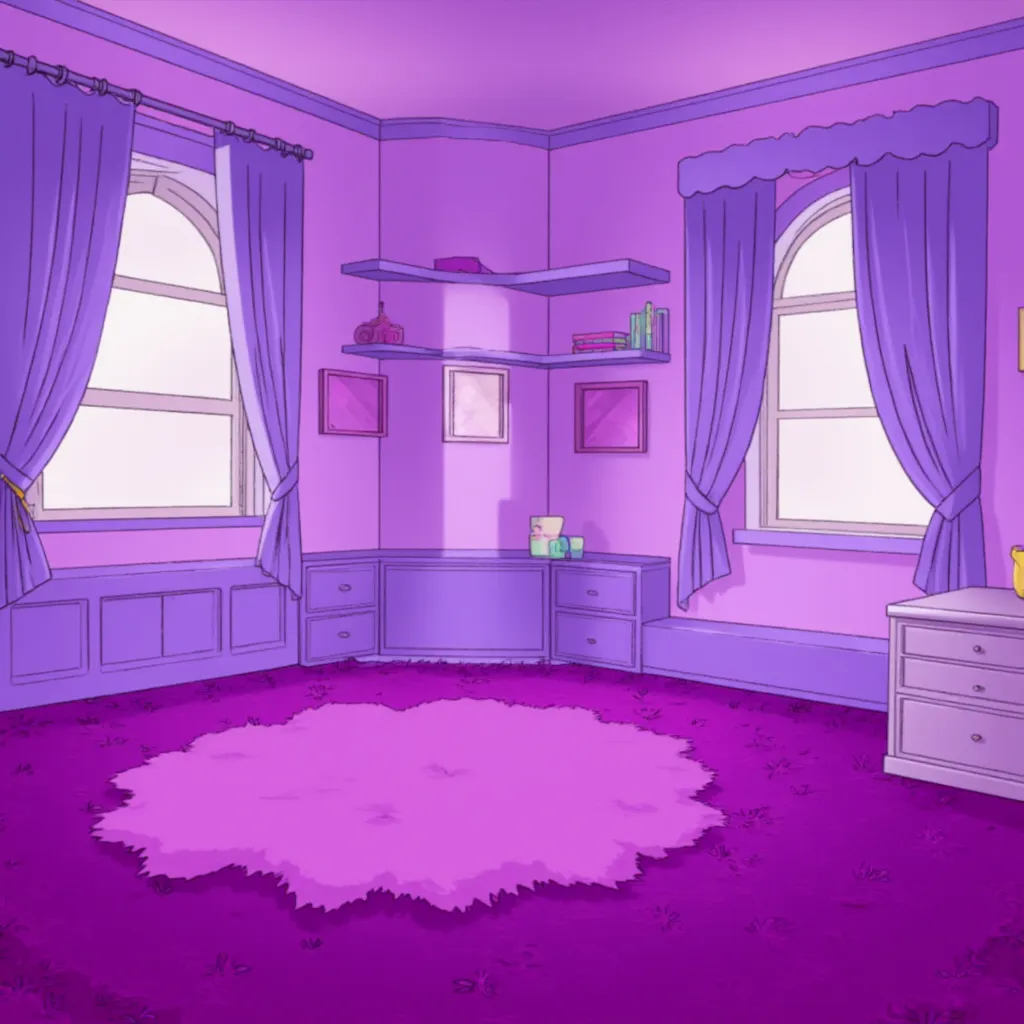 source_anime, bedroom, purple pink carpet, 
,anime style