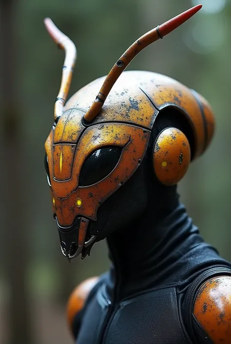 The Magneto helmet has an ant head pattern, but it has two antennas on it for pilots, these antennas look like the antennae of an ant. 