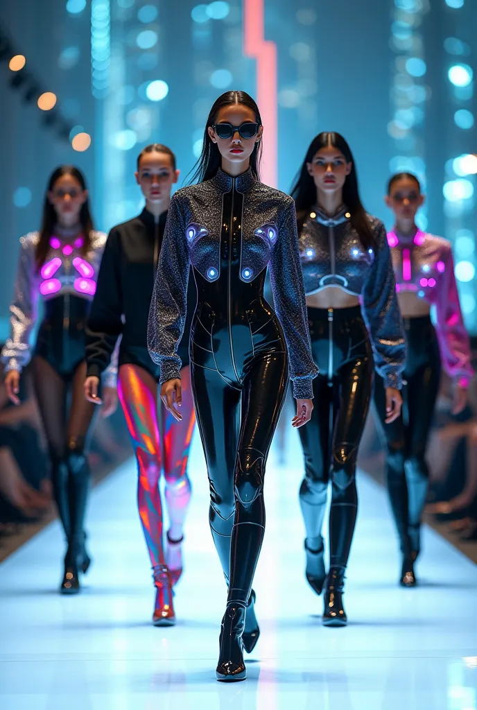 What 5 models with futuristic outfits would look like in 2035