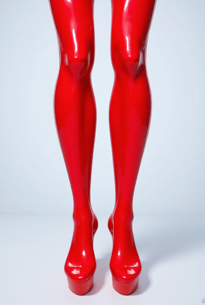 "Transparent red tight socks for Highrise, sleek and minimalist design, shiny and elegant, perfect for a stylish avatar, 3D render, high detail, vibrant colors, futuristic fashion."