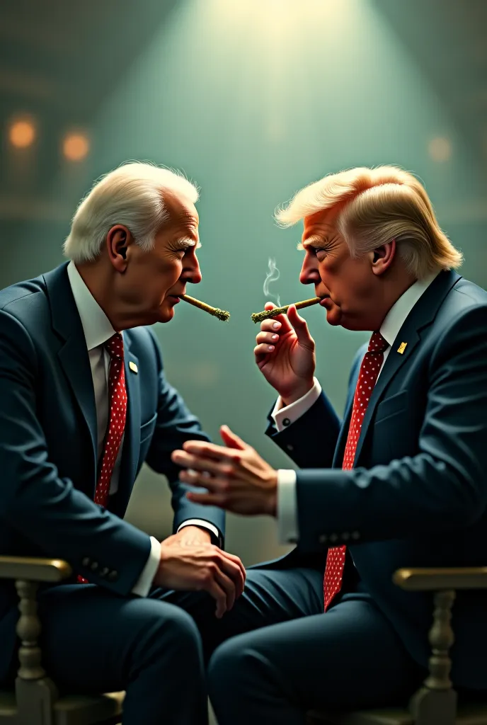 Joe Biden e Donald Trump fumano joint e marijuana 