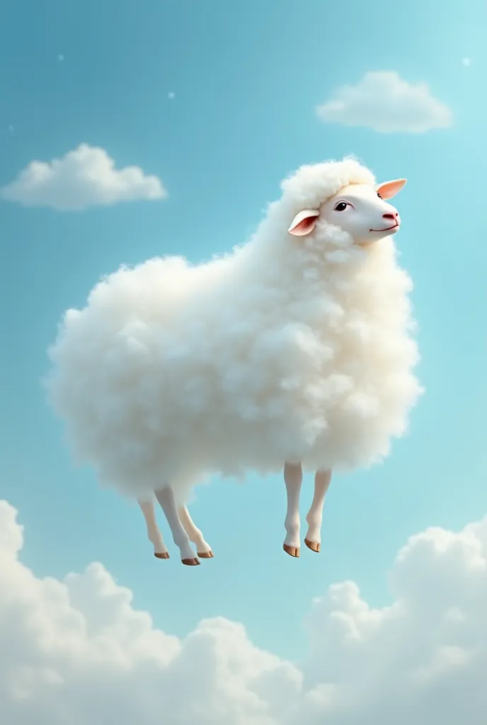 Sheep drawing made of clouds 