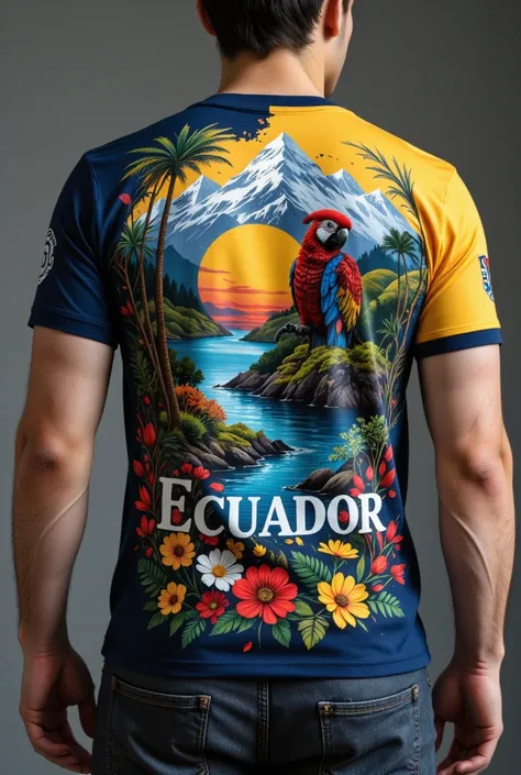 I need to make logos for shirts representative of Ecuador and its 4 regions ok but the logo for the front and a larger design for the back oversize type