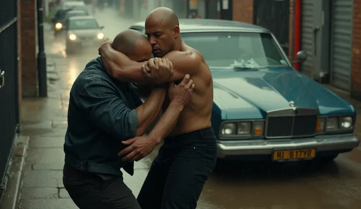 Hand-to-Hand Combat – Brutal and Raw

Prompt:
"A brutal fight sequence in a rain-soaked alley. Vin Diesel dodges a punch, counterattacks with a bone-crunching elbow, then slams his enemy against a brick wall. The camera rotates 360° around him, capturing e...