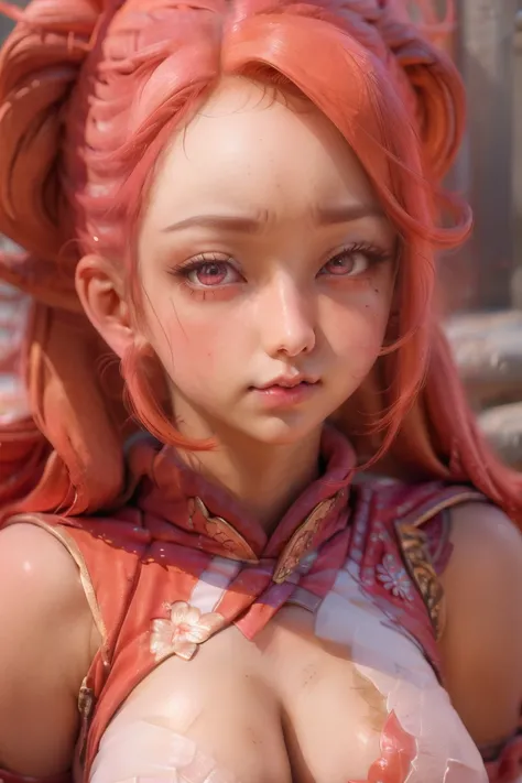 ( best quality, masterpiece:1.2),  ultra detailed , (,  cute), twin tails,  pink hair, pretty boobs cheerleader,  Crop Top,  sleeveless shirt ,  belly button,  underwear, Not suitable for work