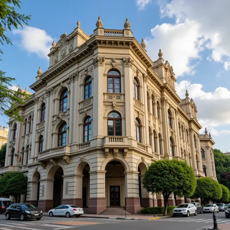 Salvo Palace in Montevideo, the capital of Uruguay, on a sunny afternoon.