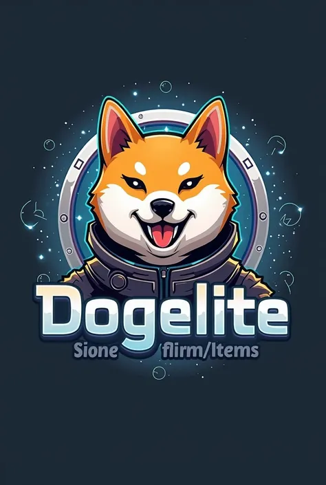 Dogelite Logo Concept**  
1. **Central Mascot**:  
   - A friendly **Shiba Inu dog** (inspired by Dogecoin) with a futuristic twist.  
   - The dog could be wearing a **space helmet** or have a **digital, pixelated effect** to symbolize innovation and tech...