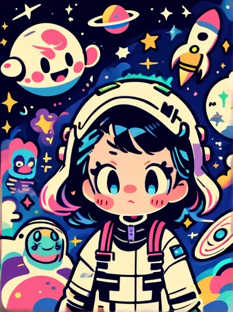 Sticth adorable Disney style in space