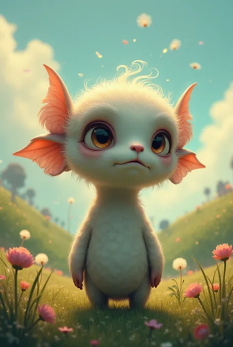 Play a sad creature from fun in a stylized Pokemon-like cartoon