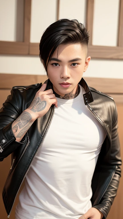 ผู้ชายอาราฟเฟ่Wearing leather jacketสีดำและเสื้อเชิ้ตสีแดง, Wearing leather jacket, เธอWearing leather jacket,  leather clothing , Wearing leather coat, Dressed in black leather,  leather clothing , Wearing leather jacket, Wearing leather jacket, Wearing f...