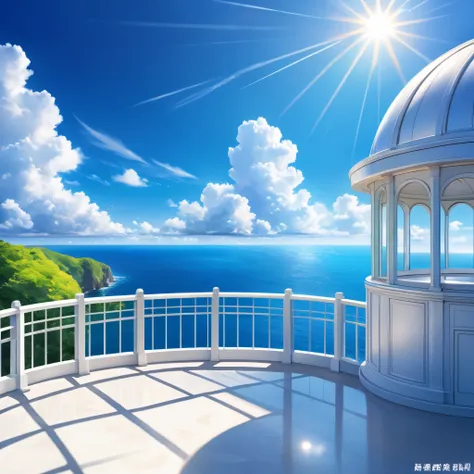 2D colorful sea-view observatory、A place to take a commemorative photo of the scenery from the land side、backgrounds
Blue Sky、 White Clouds 、the sun shines brightly
Super realistic
Super fantastic
High image quality