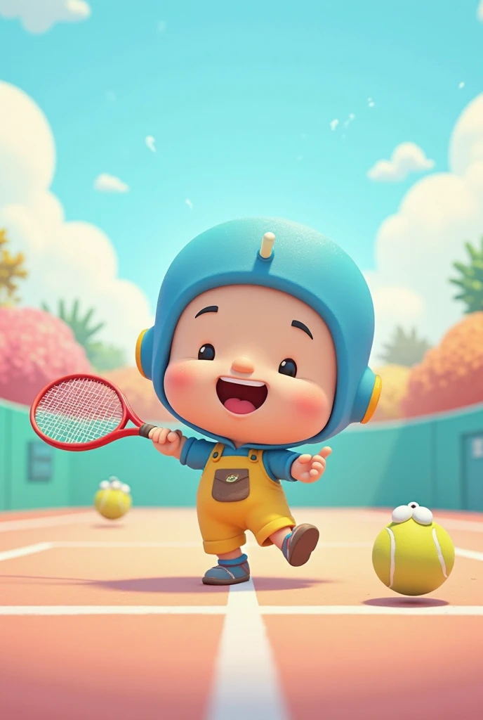 Pocoyo playing tennis