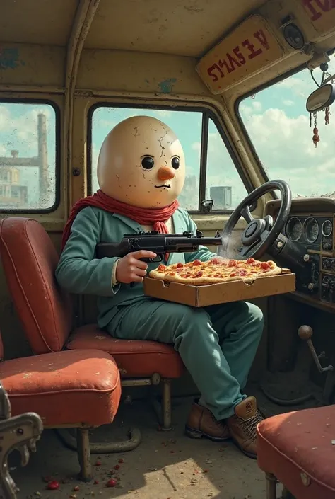 Humpty Dumpty gunman in a van buying pizza