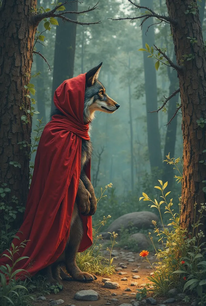 E
ra uma vez em uma floresta encantada um lobo chamado lupo. lupo era conhecido por sua bondade e generosidade, he always helped the forest animals, offering shelter and even his food for the needy. 
In this forest, There was a call Little Red Riding Hood,...