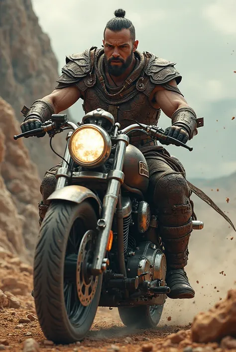 Gladiator on a motorcycle 