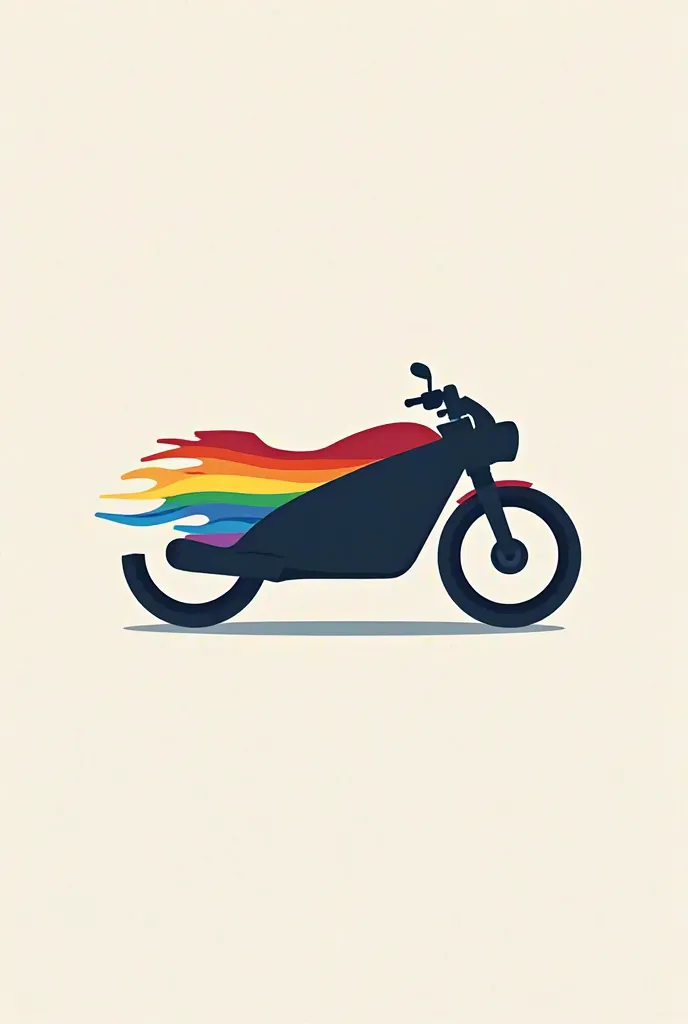 Create minimalist motorcycle logo with colors of the lgtbi flag for a company