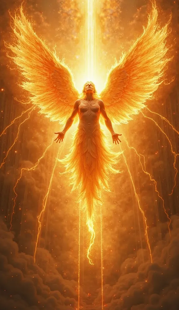   create a realistic image THE IMAGE takes place on the heavenly throne, where God's glory fills the entire room with indescribable light. In the midst of this splendor, a colossal Seraphim hovers over the throne, radiating a presence both divine and frigh...