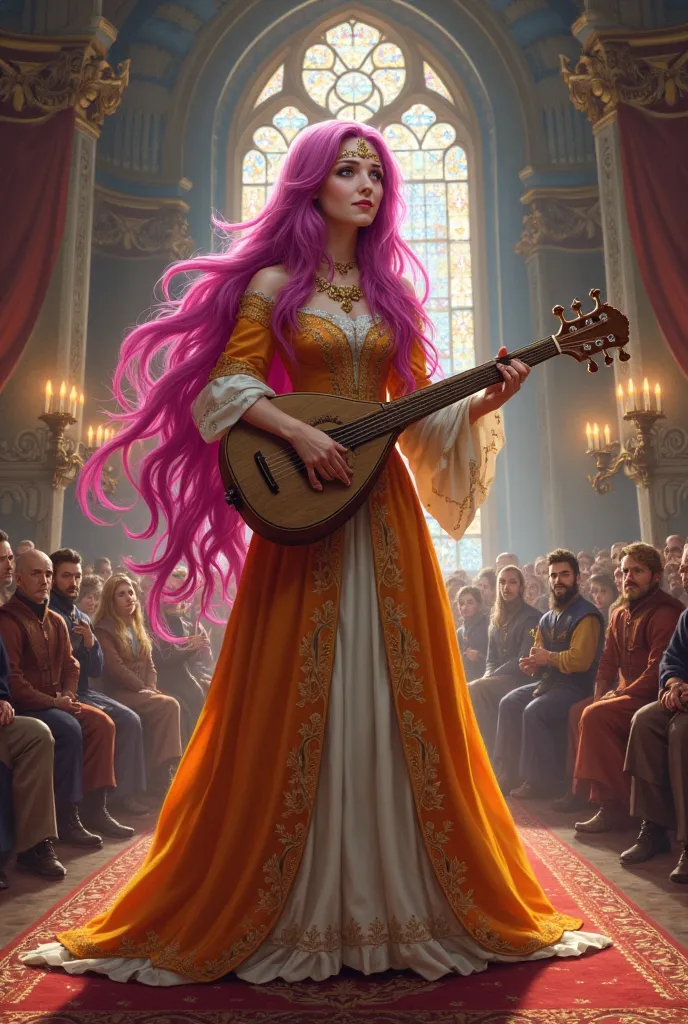 An image of Jessie from Pokemon as a medieval RPG bard