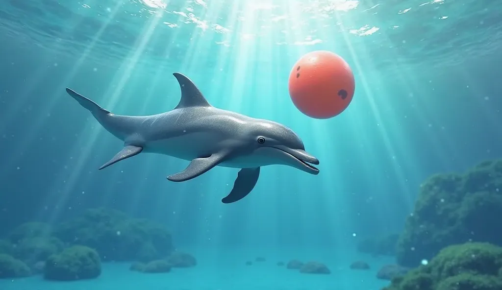 Dolphin playing with a ball