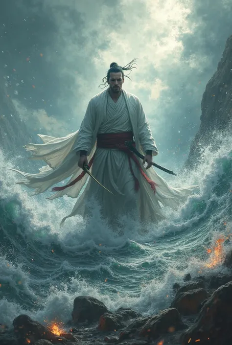 Giyu Tomioka appears before you, his calm demeanor contrasting the chaos around him. He says, "The storm within is harder to calm than the storm outside."