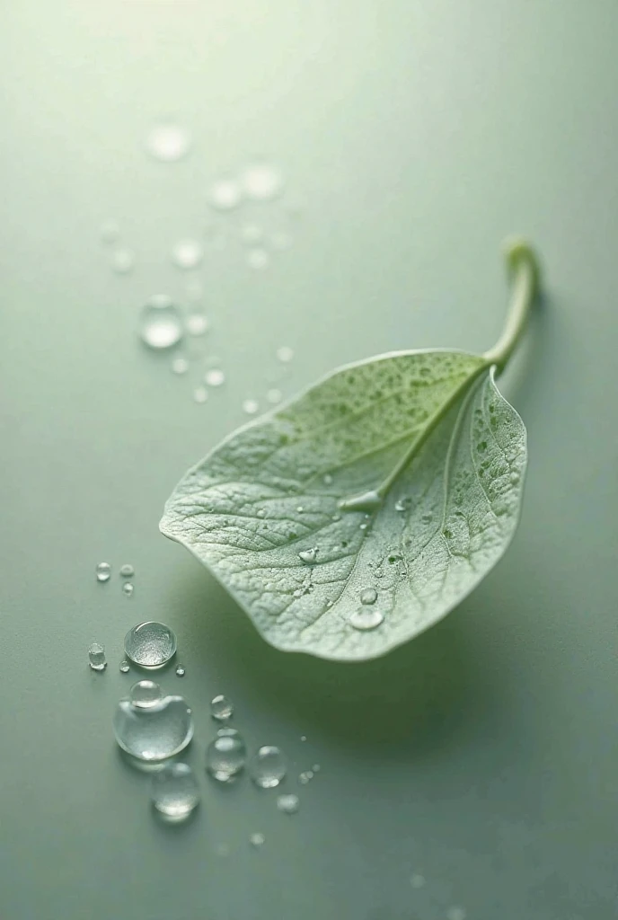 Create a wallpaper with a leaf and drops on the sheet