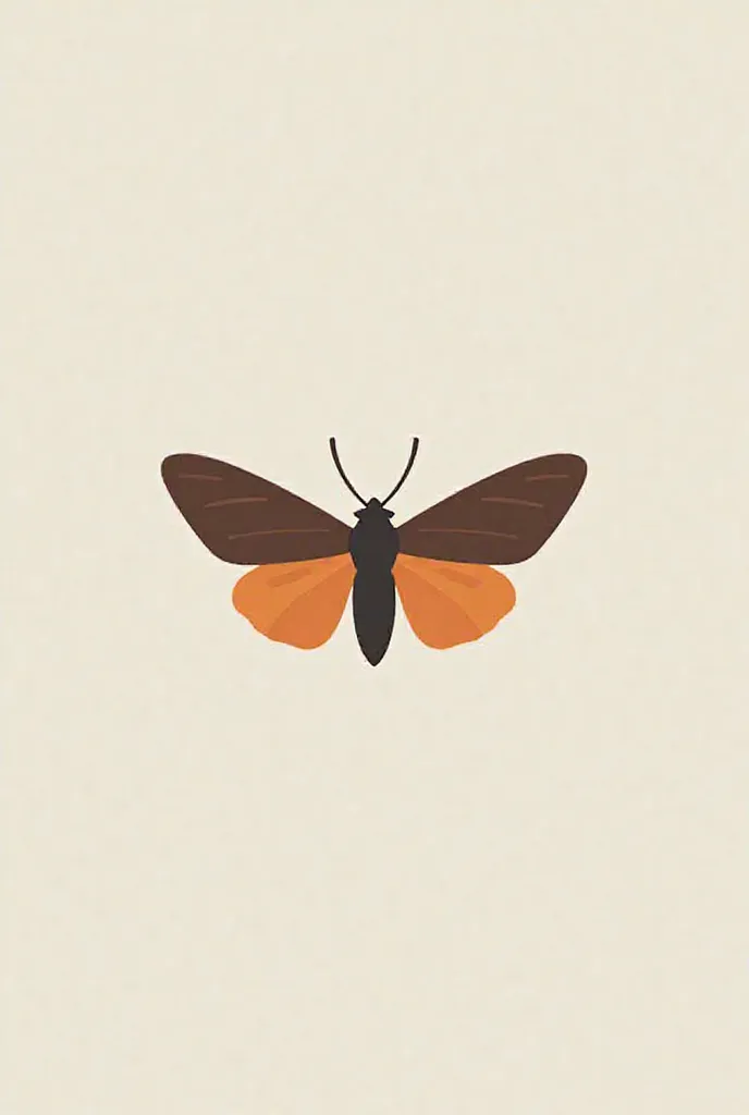 Moth logo, minimalist, 3 colors, iconic , simple