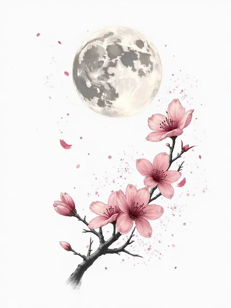 tattoo design illustration
Black＆gray
The background is white
Yozakura( fluttering )・Moon