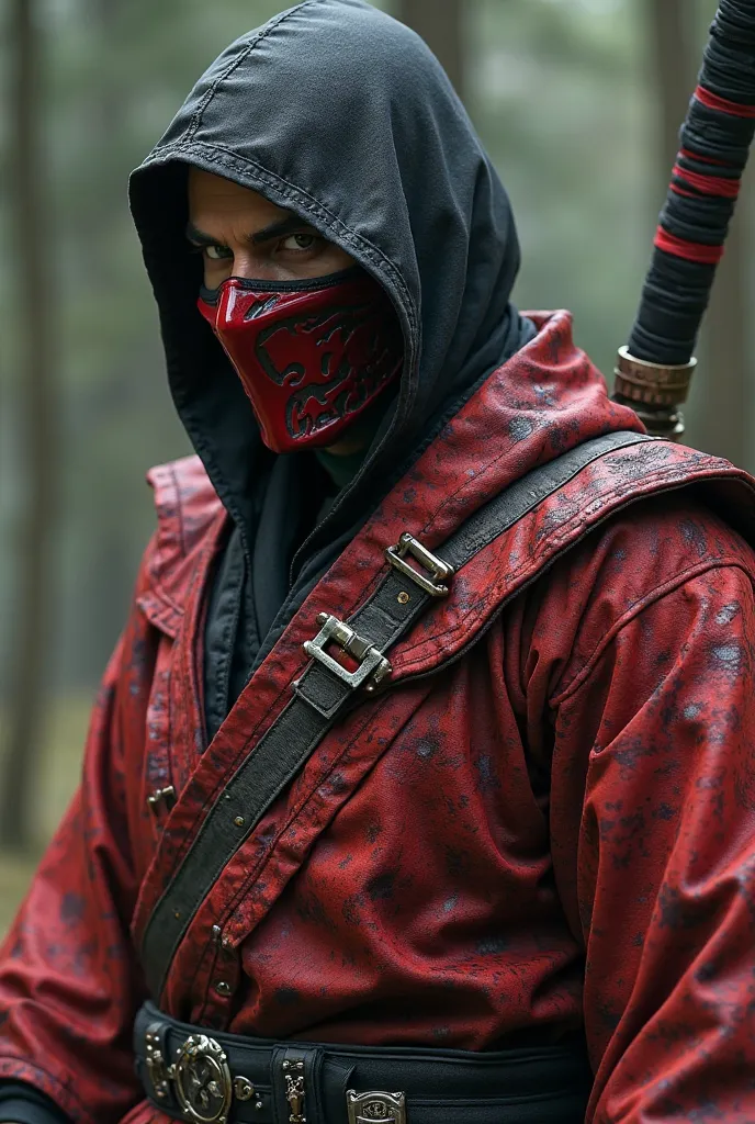 I don't want the image of a ninja like Ermac from the game Mortal Kombat with Ryu's kimono and Vaga's claw from the game streetfigther a full photo and one of his face as a profile of your other opponent