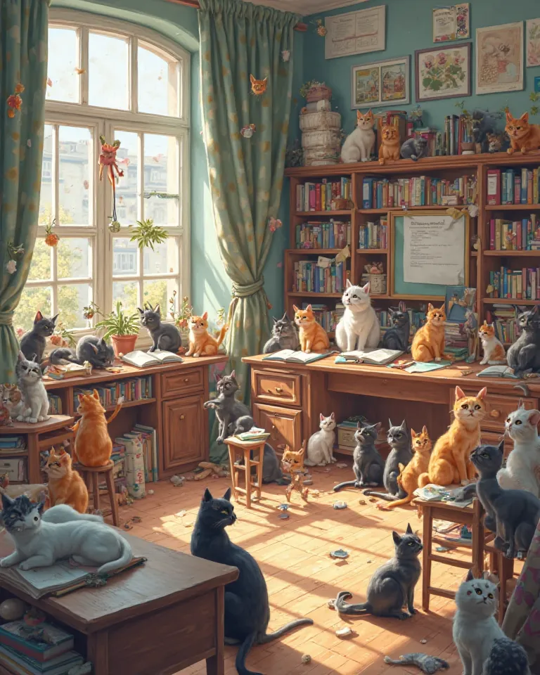 Have a classroom in the bedroom. Also get thousands of cats in it. More cats. Too much more cats