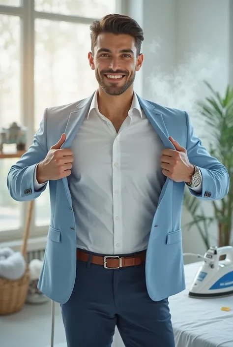 Advertisement for ironing clothes 