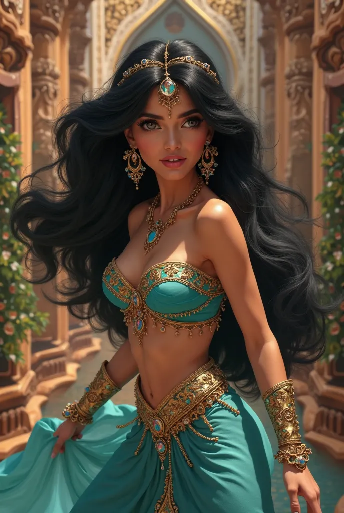  Dazzling Princess Jasmine, 8k photo, in action,  cinematic.