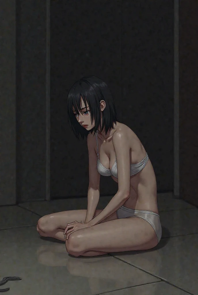 Do Mikasa from Attack on Titan crying in her underwear 