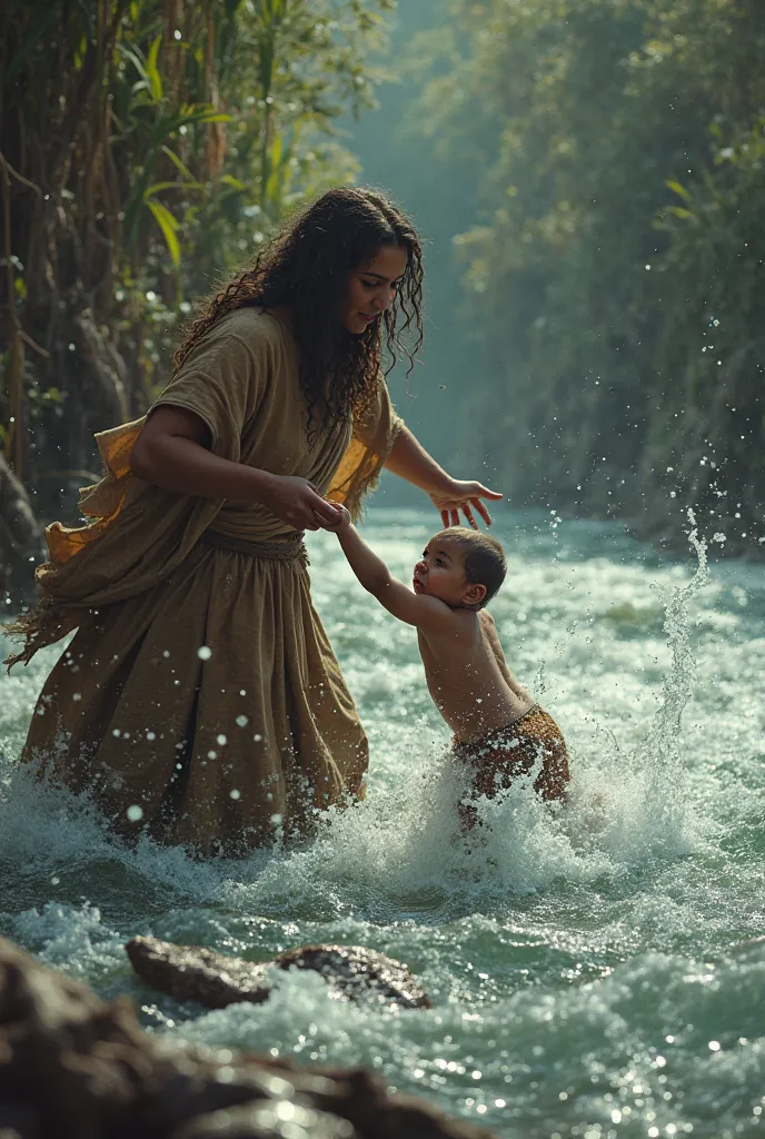 Moses is thrown into the river by his mother when he is young