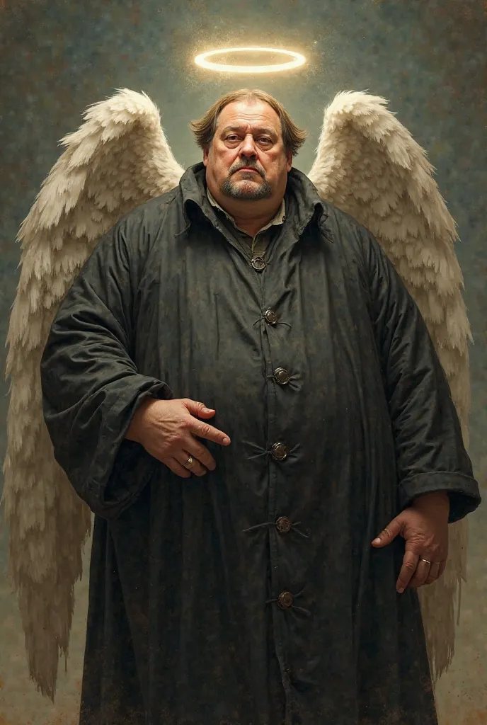 Luther with the veil of Our Lady's Halo and angel wings overweight and with a lot of frying 