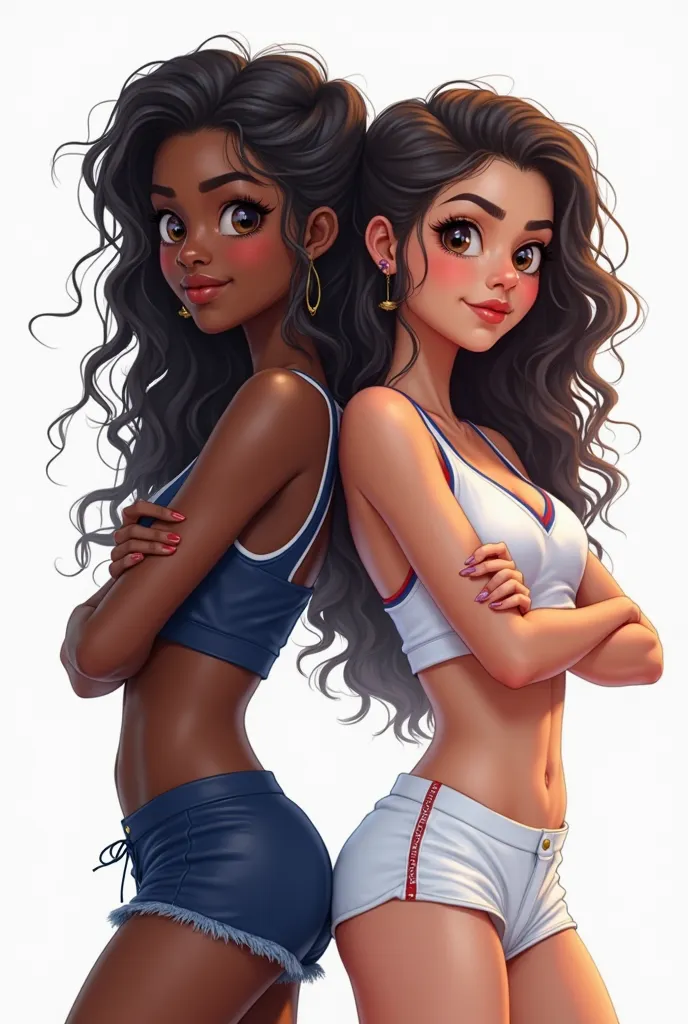 Generate a  romance book cover:
She is black and has a beautiful face, maximum beauty, long curly hair, 18 years old,  slim body, Sensual, wearing navy blue and white, ele, high, skinny athletic , Gorgeous and sexy nerd, 18 years old,  white skin, PINK LIP...