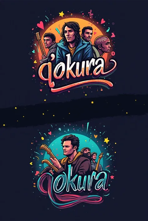 Make a logo for my musical group which is called "Q' Lokura'. Make it look like a musical logo