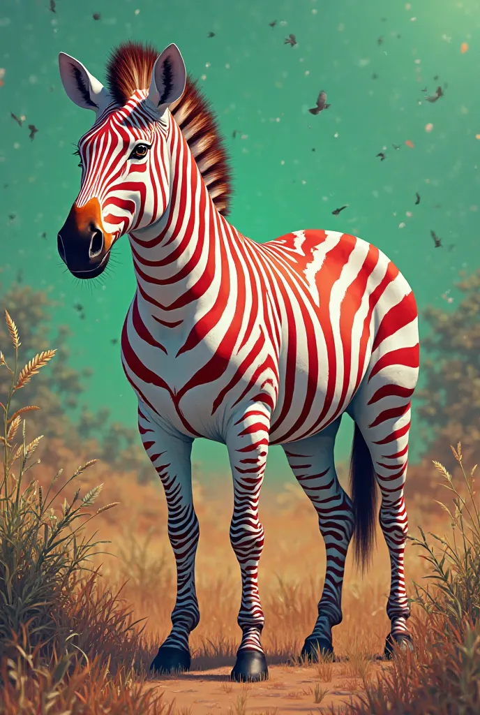 I would like to create a zebra with stripes in white, Red and Green 
