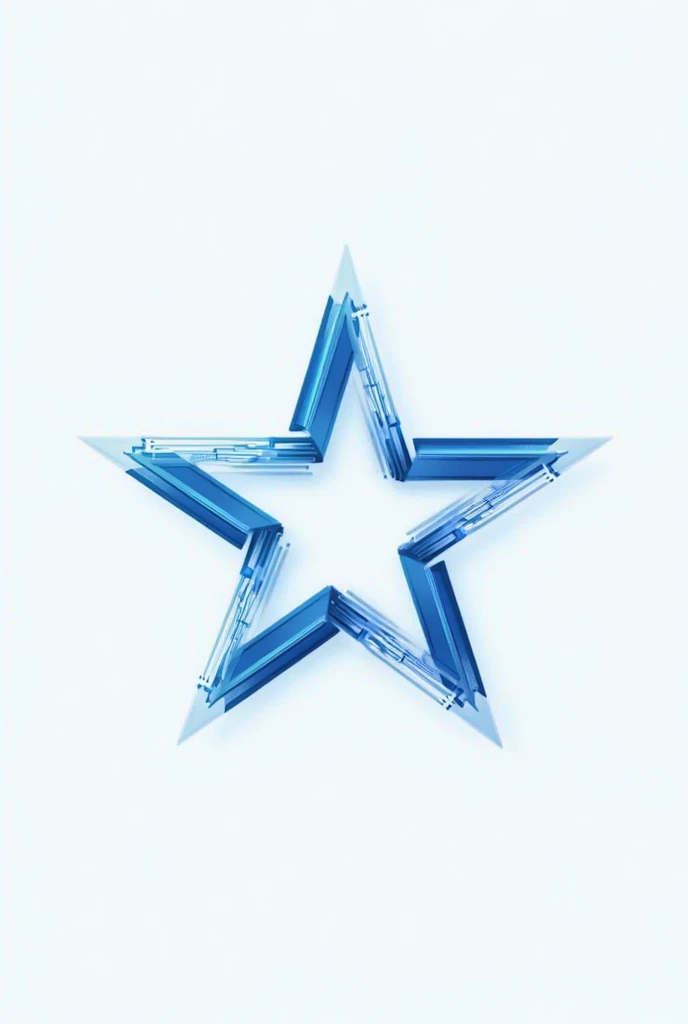 with single pixel letters in BLUE and white using only the lines of the letters of the word Nibih in the shape of a 5-pointed star