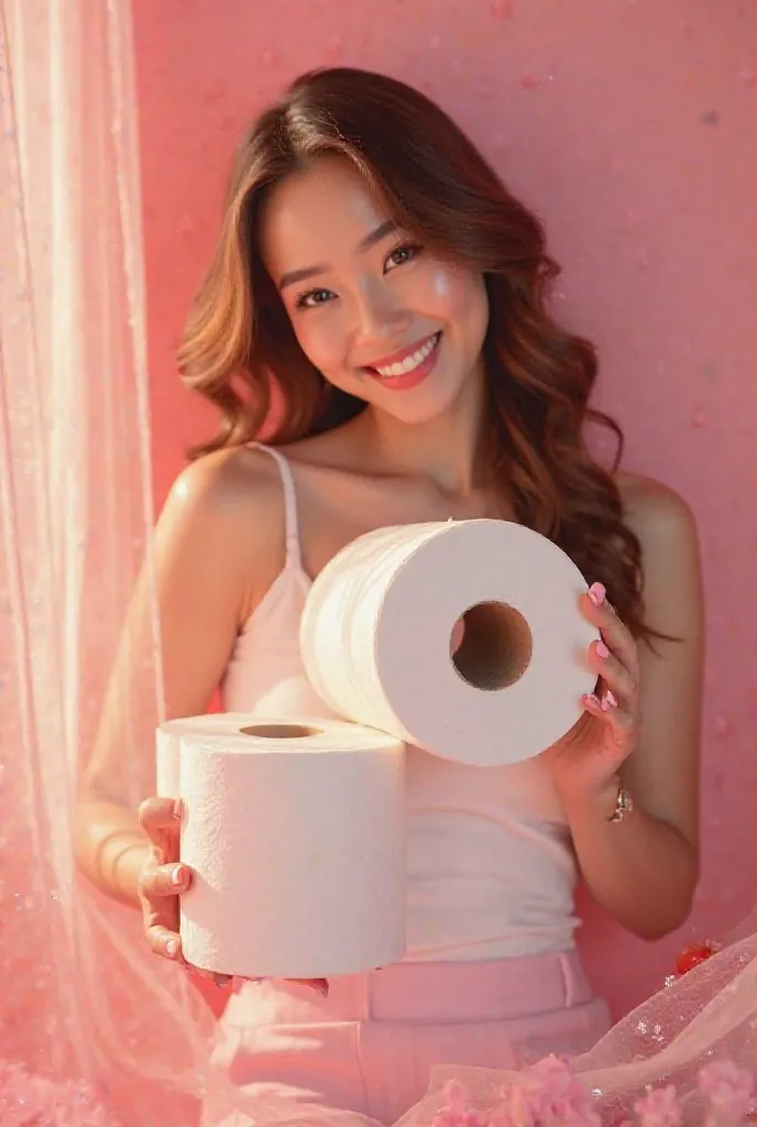 super attractive advertising poster for toilet paper 'triple layer super comfort' strawberry flavor